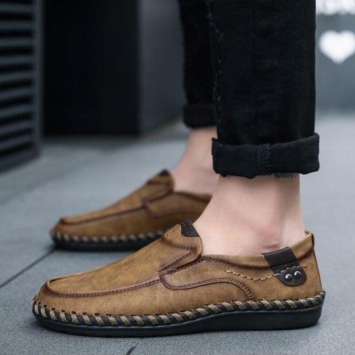 Genuine Leather Mens Shoes Casual Luxury Brand Loafers Fashion Breathable Driving Shoes Slip on Size