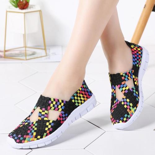 Women woven sneakers ballet flats loafers flats shoes