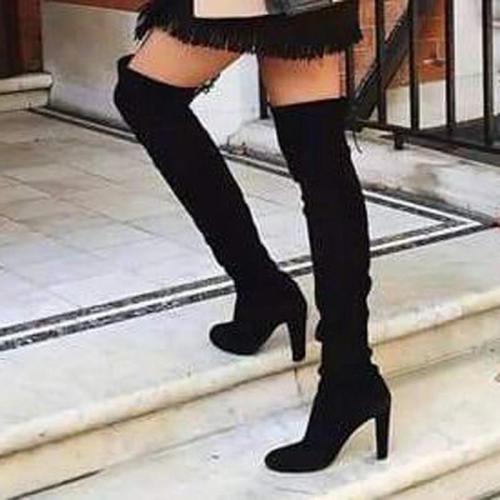 New New Shoes Women Boots Black Over The Knee Boots Sexy Female Autumn Winter Lady Thigh High Boots