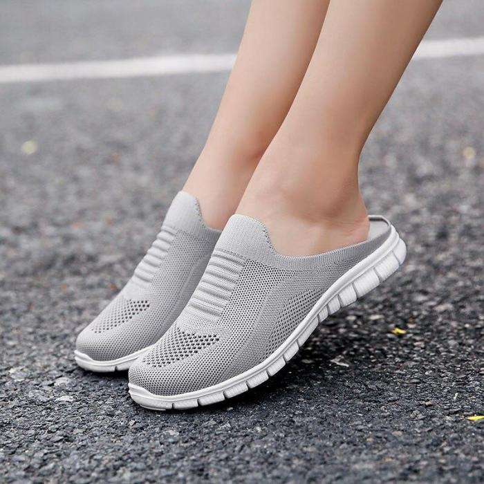 Fashion New Casual Slip on Half Shoes for Women Breathable Lightweight Woman Flats