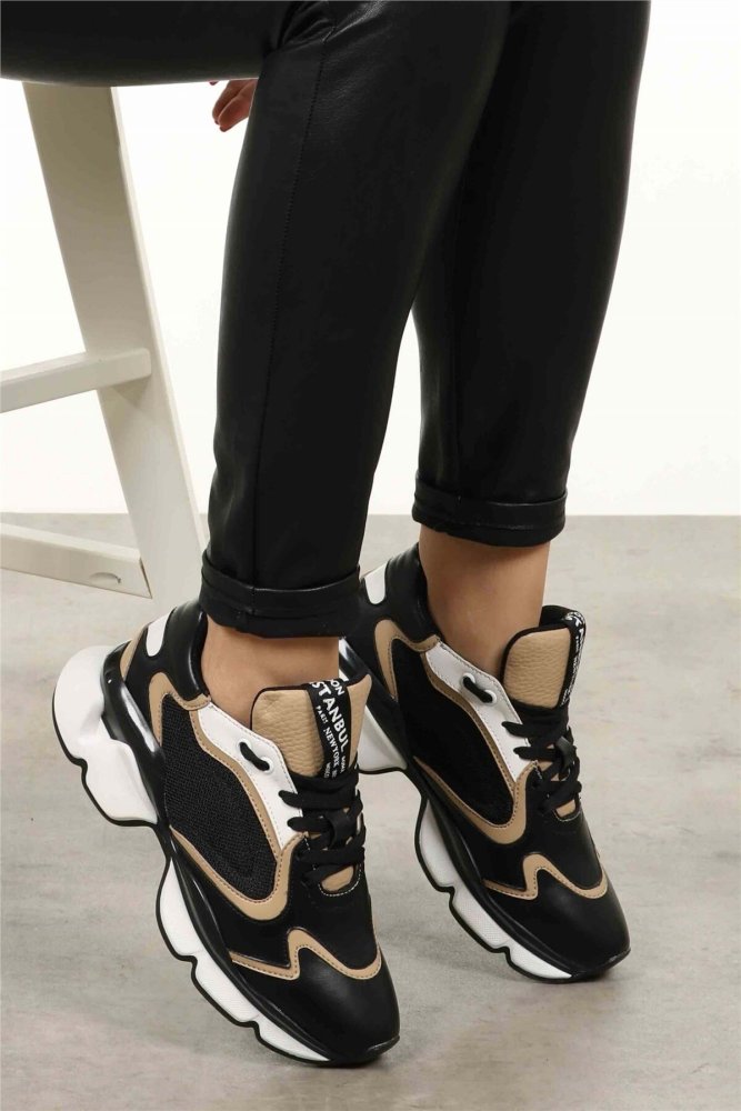 Black Sneaker New Fashion Sport Outdoor Running Sneakers Womens Shoes Walking Jogging Shoes