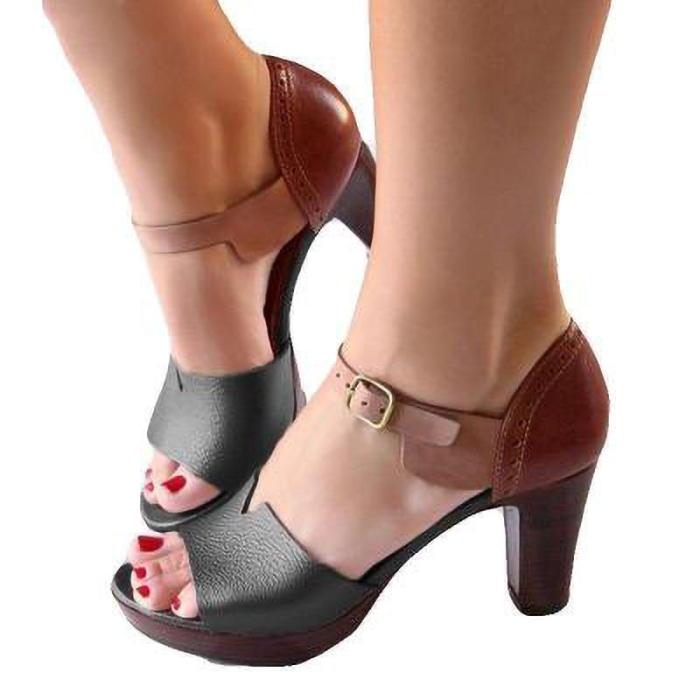 Chunky Heel Women Sandals Summer Women Shoes Ankle Strap Elegant Ladies Shoes