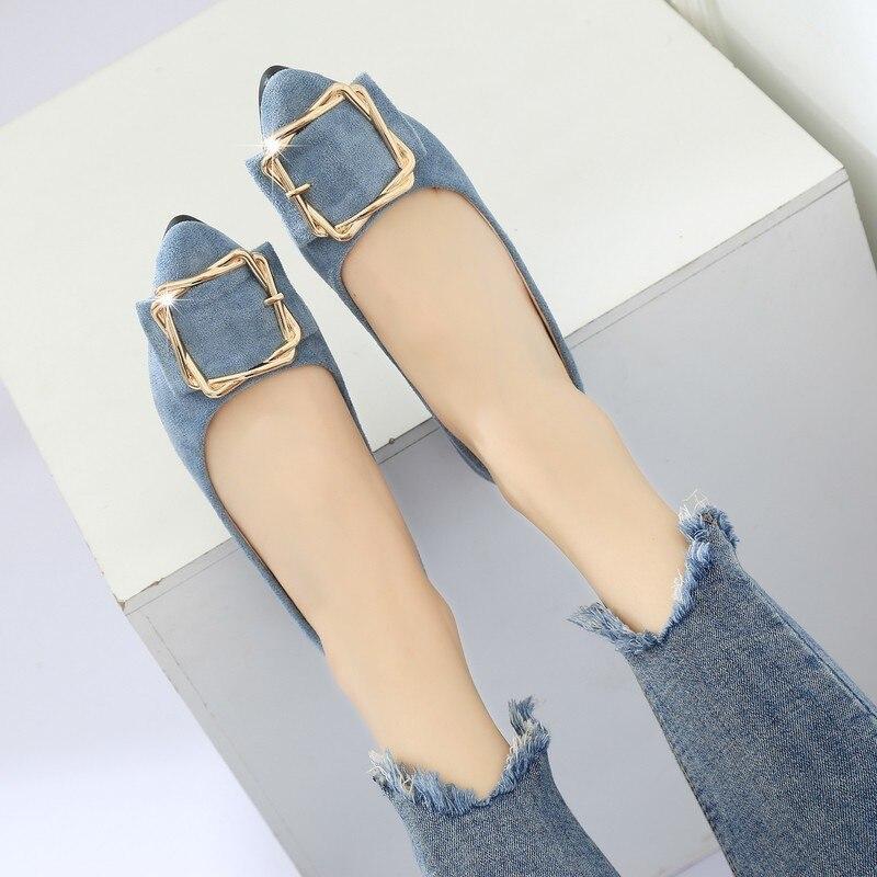 womens buckle flats