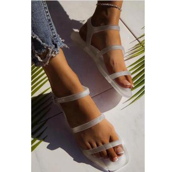 2020 Summer New Woman's Flat Sandals Open Toe Sexy Fashion Outdoor Beach Shoes Comfortable Leisure Plus Size 41