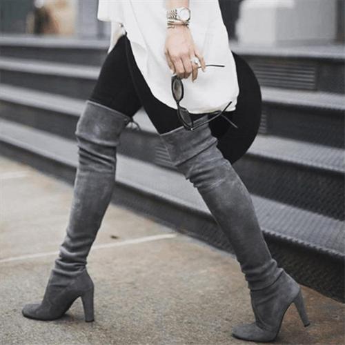 New New Shoes Women Boots Black Over The Knee Boots Sexy Female Autumn Winter Lady Thigh High Boots