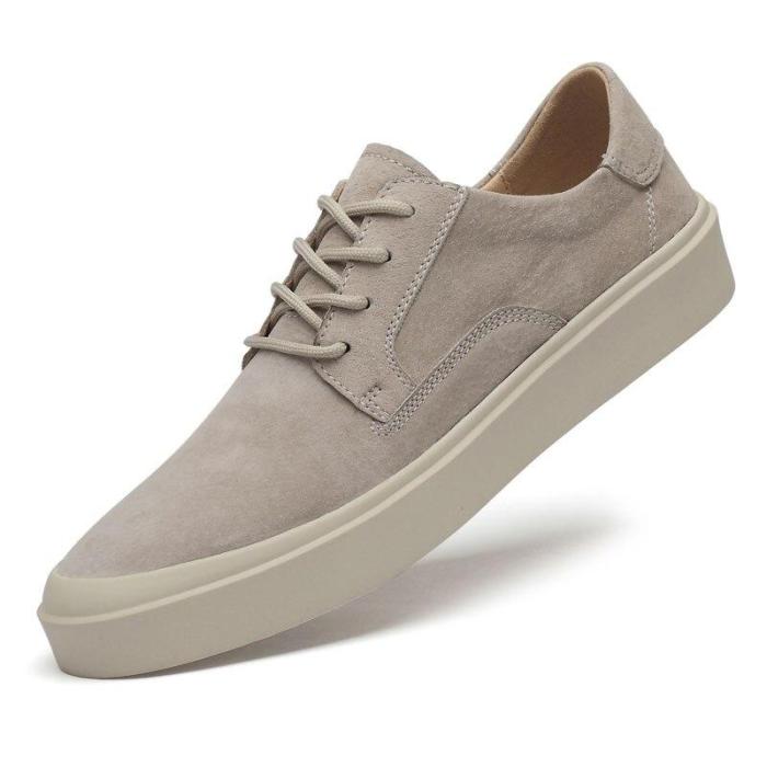 Summer Autumn Man Casual Shoe Suede Leather Fashion Walking Khaki Male Sneakers Breathable New
