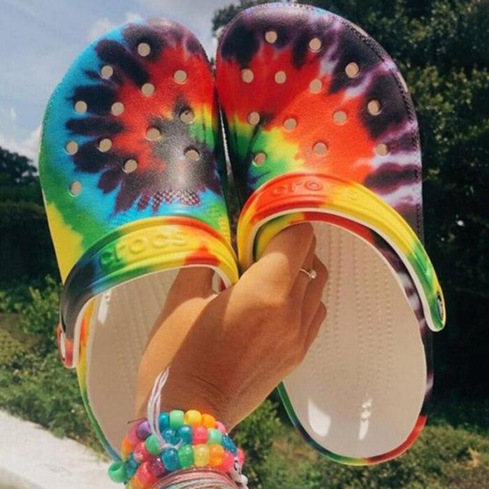 2020 Summer New Beach Hole Shoes Flat Outdoor Slippers Open Toe Fashion Sandals Colorful Plus Size 36-43