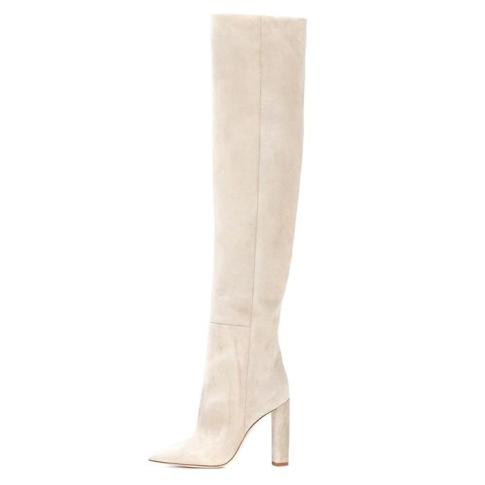 Women Boots Suede Woman High Heels Boots Winter Over The Knee Boots
