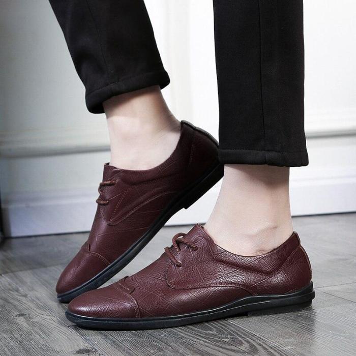 Man Shoes Spring Summer Male Leather Shoes Genuine Leather Casual Clax Men's Derby Footwear Handmade Brand