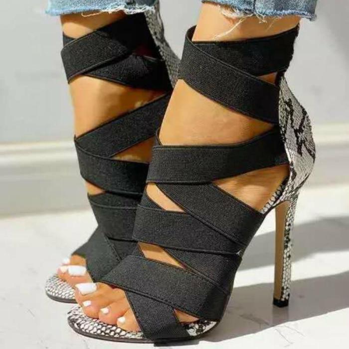 Women Summer Sandals Stretch Fabric Thin High Heel Peep Toe Platform Fashion Sexy Wedding