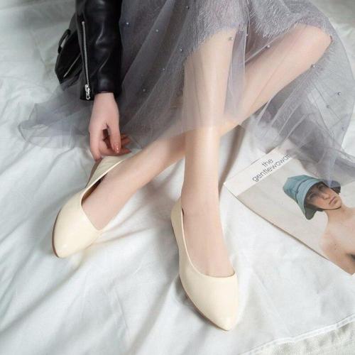 Slip on Shallow Women Shoes Woman Flats Solid Leather Casual Shoes Pointed Toe Low Heels Office Ladies Shoes