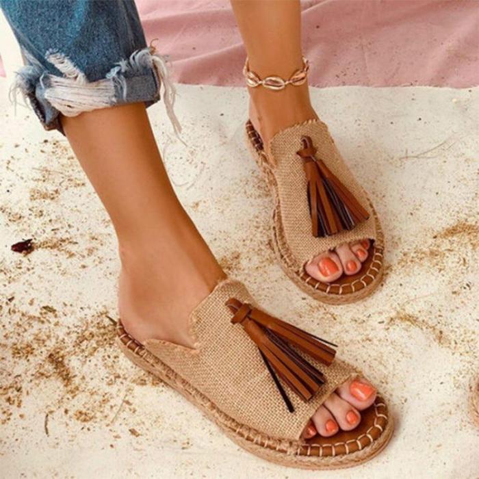 Women's Shoes Summer Slides Fashion Wear Tassel Sandals Slippers