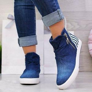Autumn Flats Ankle Boots Jean Booties Casual Plus Size Sneaker Shoes