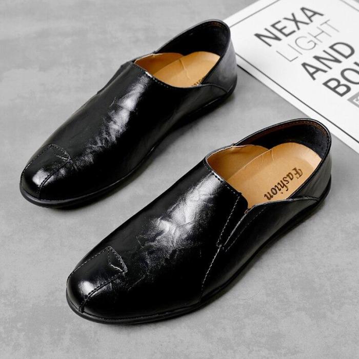 Trend Genuine Leather Men Shoes Luxury Casual Slip-on Formal Loafers Men Italian Male Driving Shoes Size