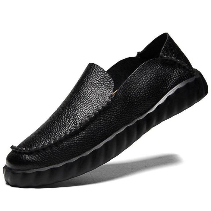 Man Leather Shoes Loafers Slip on Summer Autumn Men's Shoe Breathable Genuine Leather Male Boat Footwear Soft