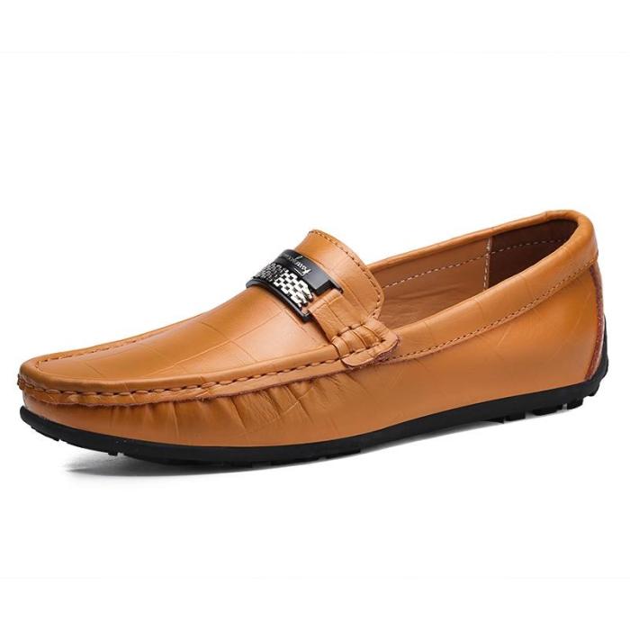 Men Shoes Casual Genuine Leather Mens Loafers Handmade Slip on Boat Shoes  Size