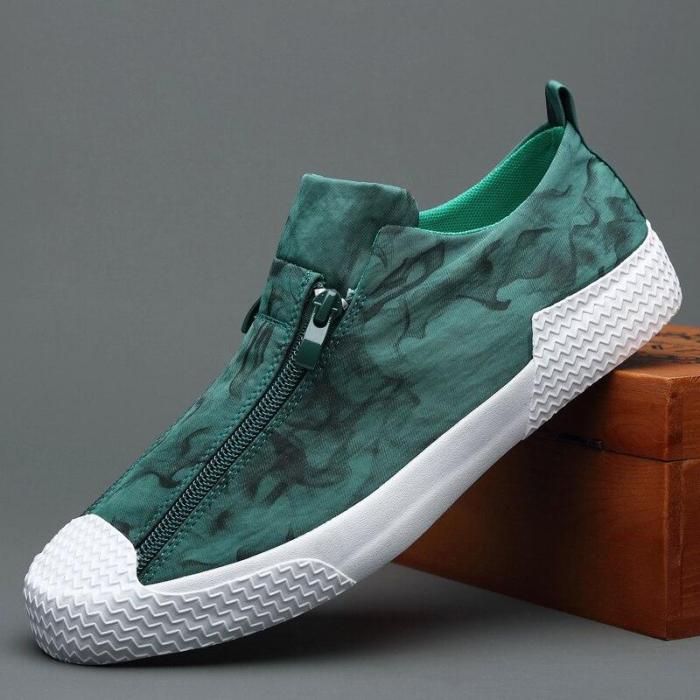 2020 New Canvas Vulcanize Shoes Men Camouflage Sneakers Breathable Spring Trend Double Zipper Casual Flat Shoe