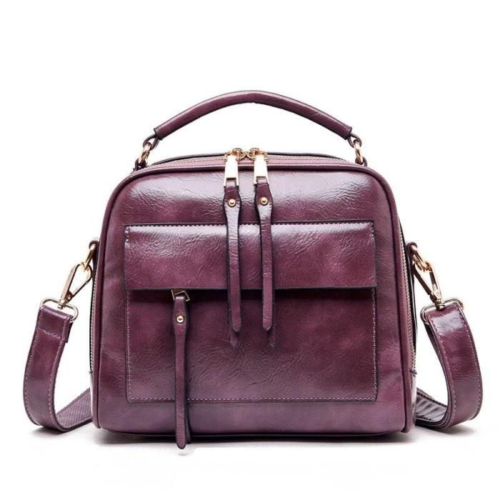 Retro Shoulder Bag for Women Genuine Leather Handbags Ladies Messenger Crossbody Bag Fashion Shell Bag Female High Quality