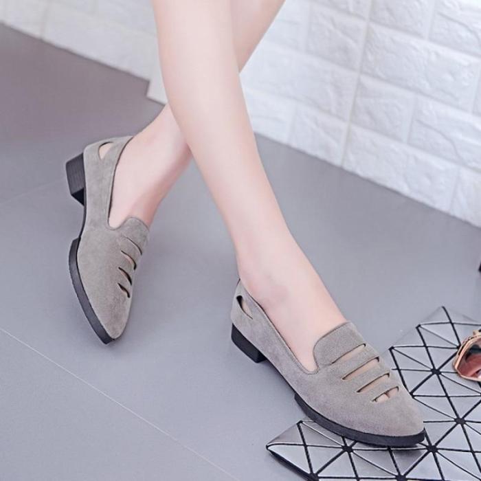 Women Flock Loafers Shoes Fashion Breathable Flats Shoes Pointed Toe Slip On Shallow Flats