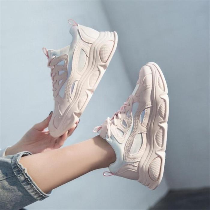 Chunky Sneakers Thick Bottom Daddy Shoes New Casual Round Toe Breathable Outdoor Women Shoes
