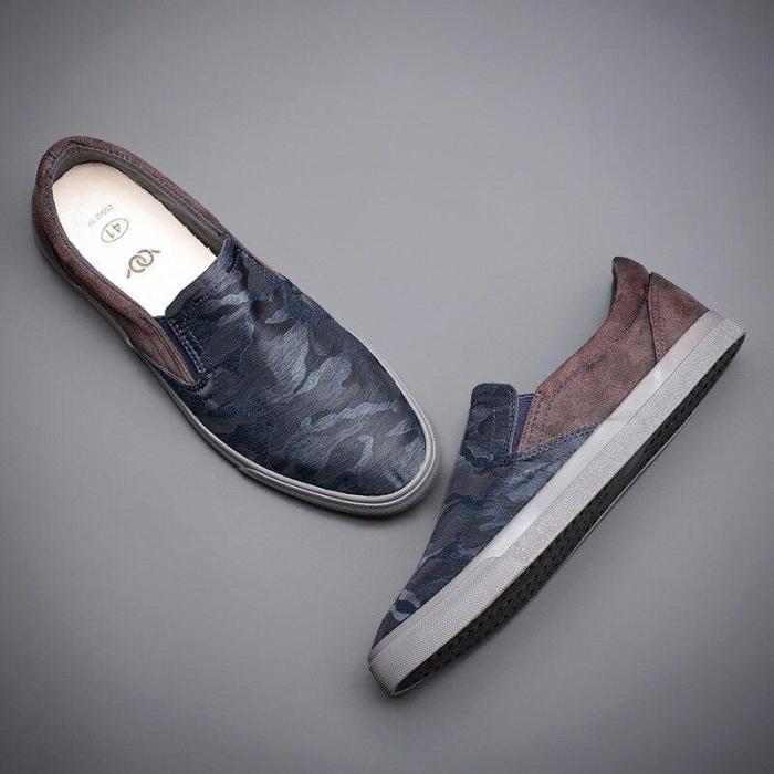 Canvas Vulcanized Shoes Men Trendy Casual Loafer Shoe Youth Fashion Lazy Slip-On Sneakers