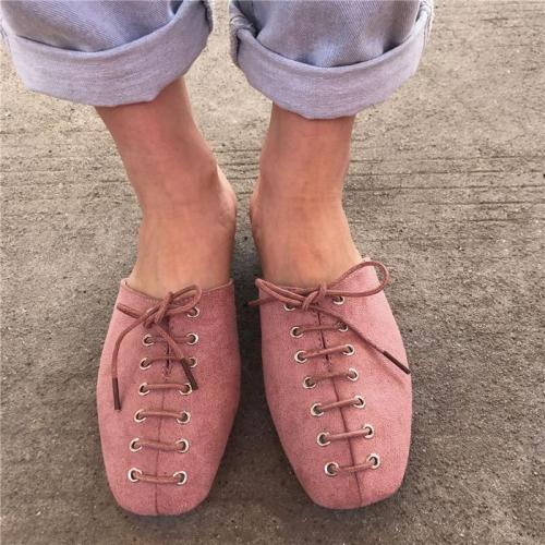 Women's Fashion Lace-Up Flat Heel  Slippers