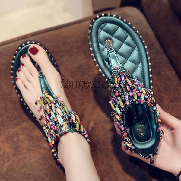 Leather Women's Slippers Sandal Flat Casual Slides Summer Outdoor Beach Female