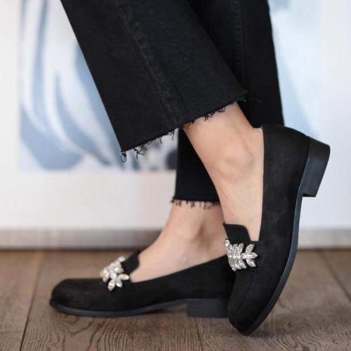 Navy Blue Suede Buckle Oxford Shoes New Fashion High Top Casual Winter Spring Shoes for Women