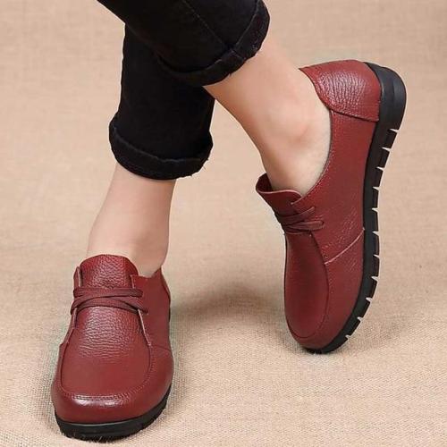 Women Flats Genuine Leather Casual Loafers Shoes