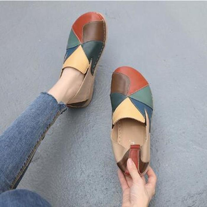 Women Pumps Chunky Mid Heels Plus Size Ladies Loafers Luxury PU Leather Wedges Shoes Woman Female
