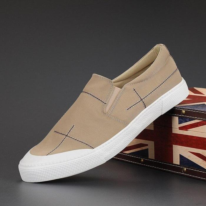 2020 Spring  Autumn New Men Casual Vulcanized Shoes British Style Fashion Simplicity Solid Color Loafers Flat Canvas Shoes 20832