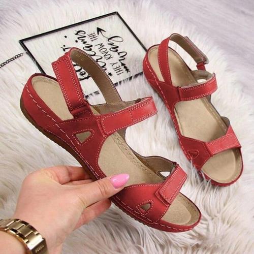 Sandals Soft Three Color Stitching Ladies Sandals Comfortable Flat Sandals Open Toe Beach Shoes Woman
