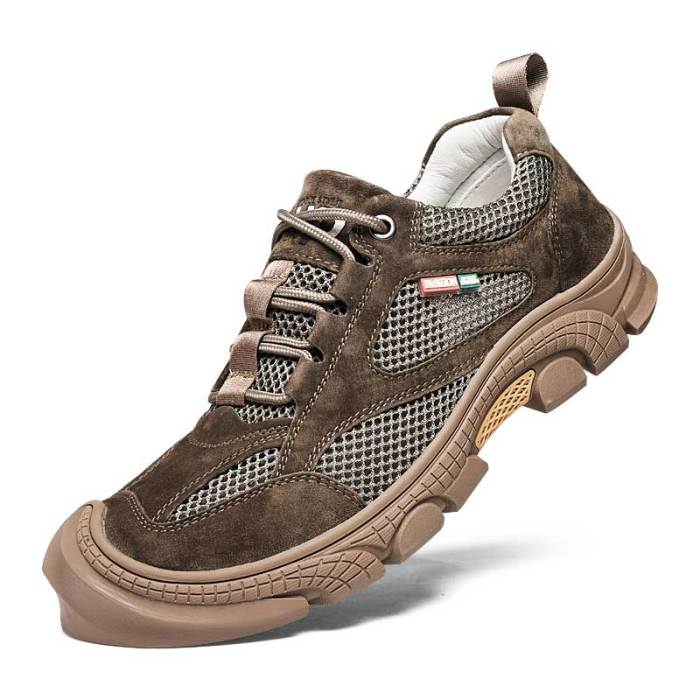 Man Leather Sneakers Suede Summer Male Mesh Shoes Breathable Men's Shoe Outdoor Walking Footwear