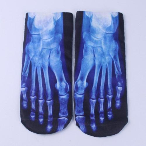 Halloween Cotton Woman Printing Terror Skeleton Toe Socks Hip Hop Scary Skull Five Finger Odd Sox Bone Couple Short Socks