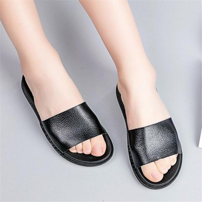Women's Summer Casual Slippers Flat Comfortable Beach Shoes Fashion Flat Slides