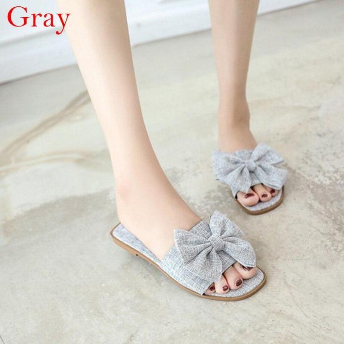 Slippers Women Bow Indoor Outdoor Flops Beach Shoes Fashion Shoes