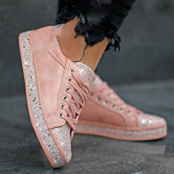 Womens Fashion Colorful Sequins Sneaker
