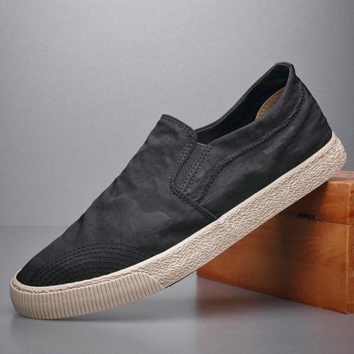 Brand New Casual Canvas Stitching Vulcanize Shoes Men's Korean Fashion Lazy Sneakers Spring/Autumn Sewing Loafers