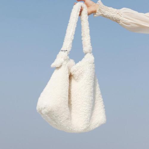 Women Handbag Luxury Designer White Multifunction Shoulder Bag Brand Faux Fur Large Tote Female Messenger Bucket Bag