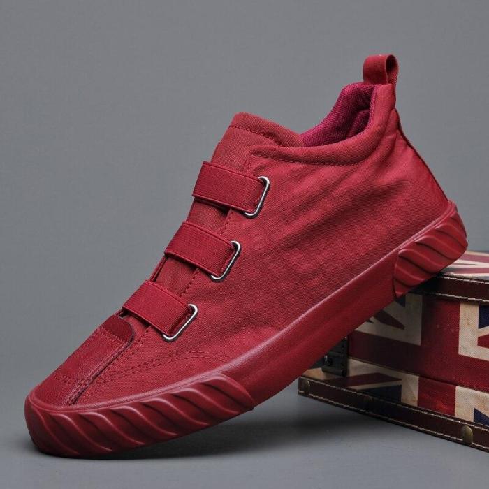 Fashion Men's Vulcanize Shoes Breathable Elastic Band Men Casual Loafers Buckle Shoes