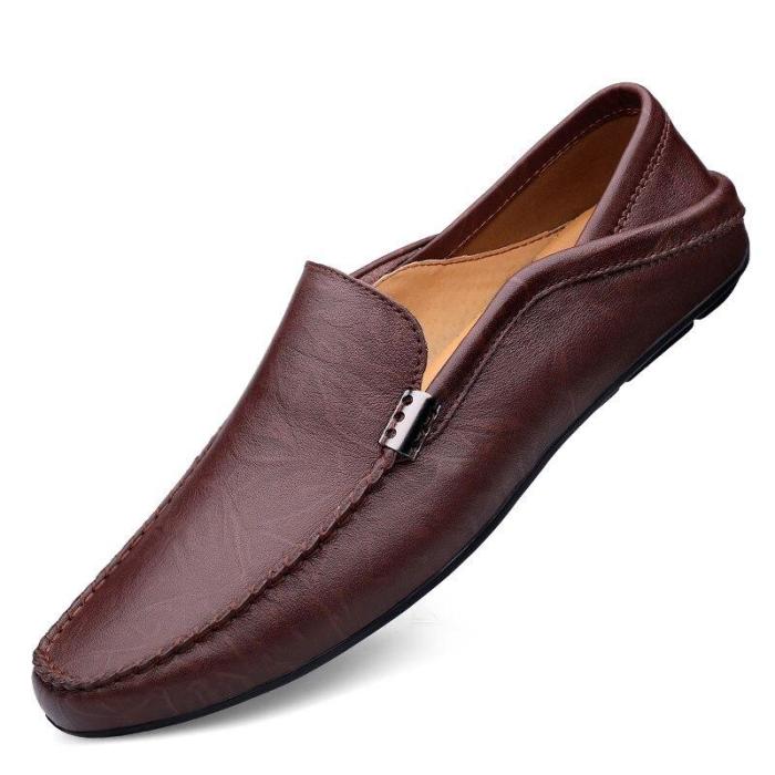 Mans Boat Shoes Fashion Leather Shoe Slip on Summer Male Moccasins Genuine Leather Clax Men's Flats Breathable