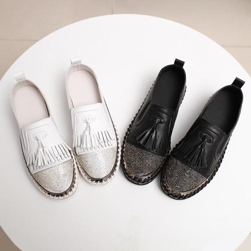 Women Fashion Fringe Shiny Rhinestone Flat & Loafers