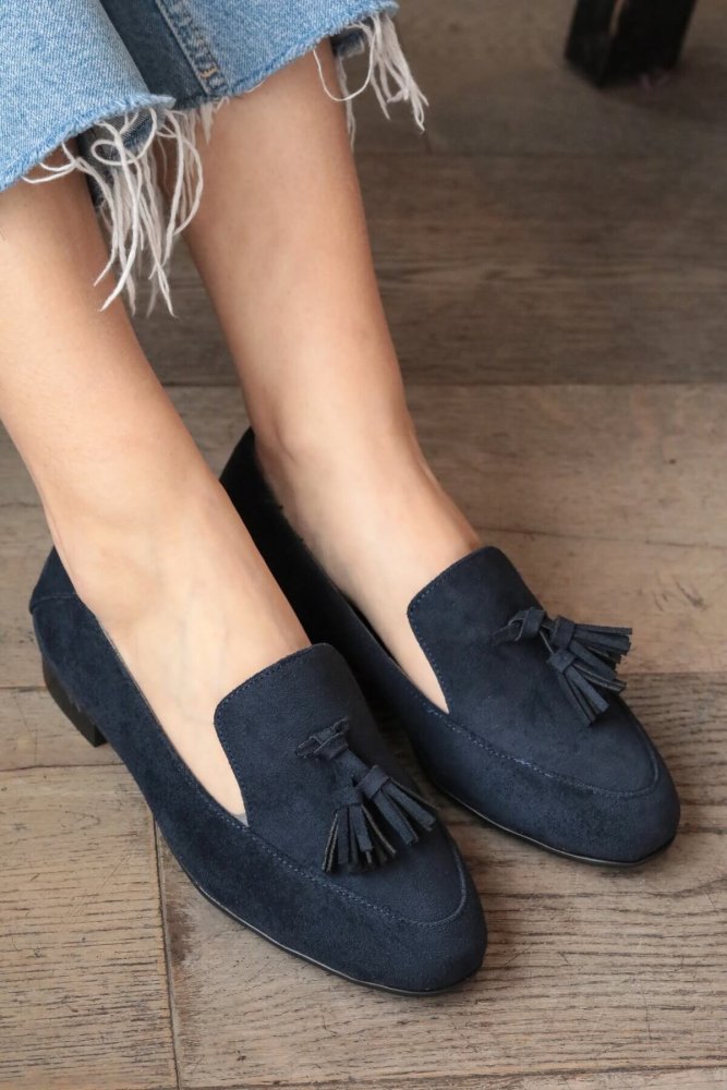 Grey Black Navy Blue Tassels Loafers Black Suede Loafers Comfort Oxford Shoes for Women Shoes Women Loafers