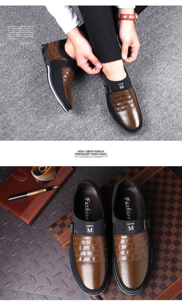 Leather Men Casual Shoes Mens Loafers Moccasins Breathable Slip on Black Driving Shoes