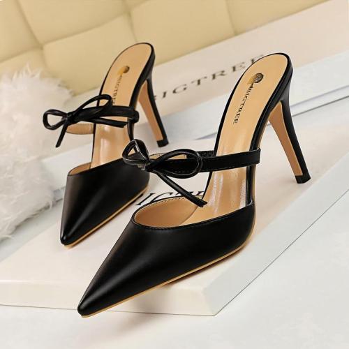 wedding shoes bride mules shoes women pointed toe high heels shoes fetish high heels black pumps black high heels
