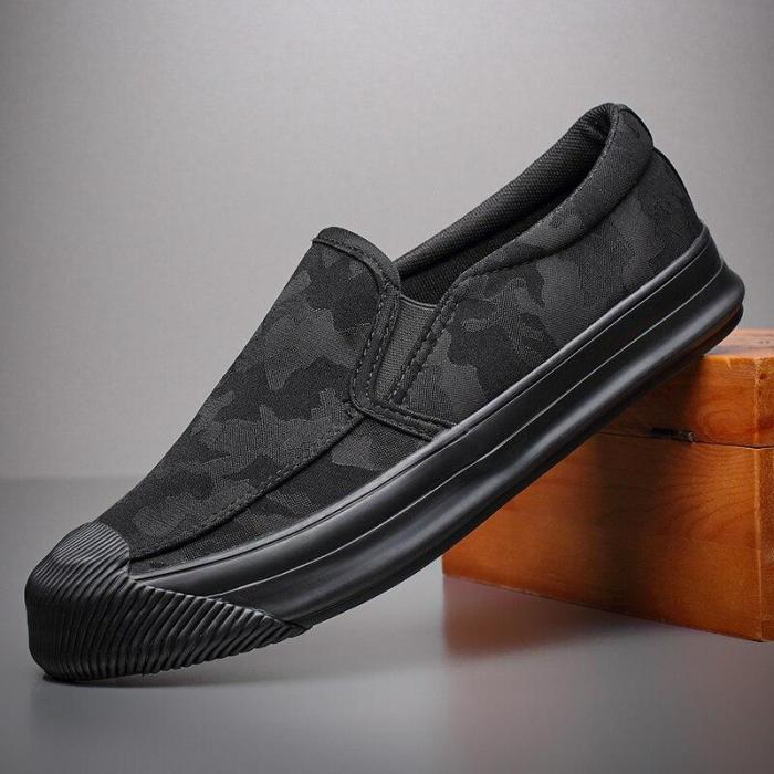 New Camouflage Canvas Sneaker Shoes Men's Breathable Leisure Vulcanize Shoes Lazy Platform Trend All-match Loafer Shoes