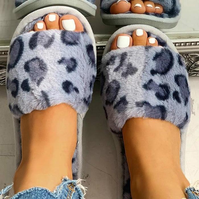 Winter Women House Slippers Fashion Warm Shoes Slip on Flats Cozy Home Furry Slippers