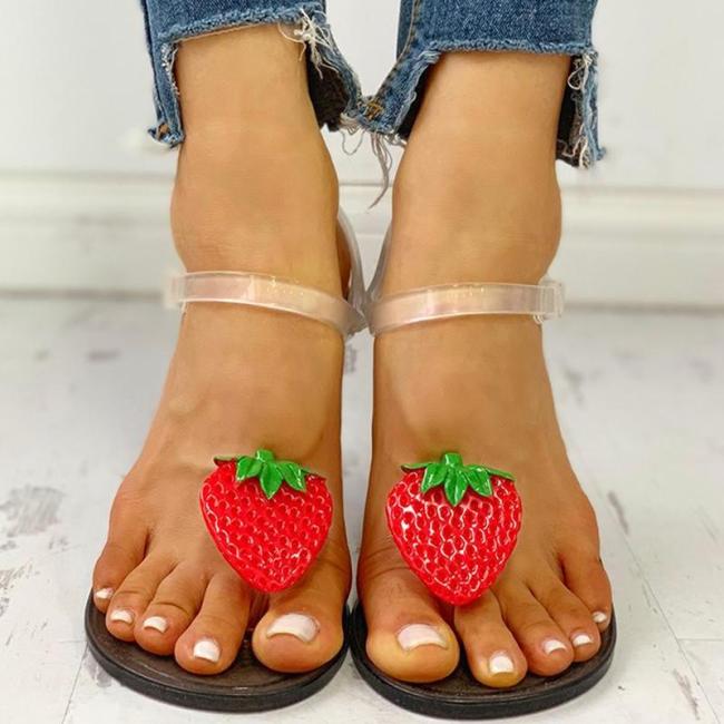 2020 Summer New Woman's Cartoon Outdoor Flat Sandals Open Toe Beach Shoes Fashion Sexy Plus Size 40