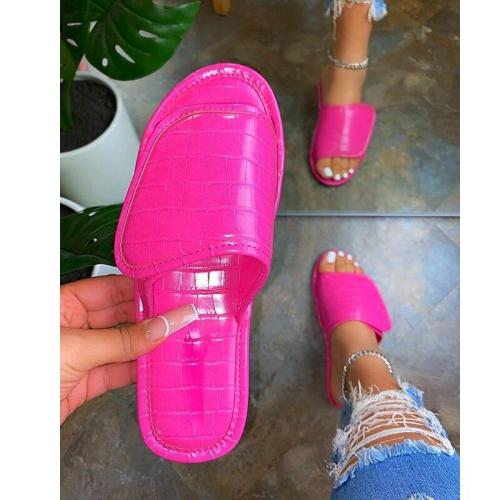 New Beach Shoes Outdoor Open Toe Flat Sandals Platform Casual Slippers Solid Color Fashion