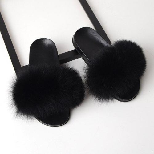 Indoor Slippers Women Fur Slides Home sleepers Flat Sandals Fluffy House Shoes